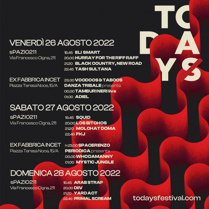 Al via questa settimana ToDays Festival 2022. Cast, orari, luoghi e tutto ciò che c'è da sapere…